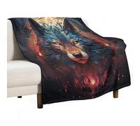 ECWECC Wolf Throw Blanket Animal Wolve Blanket Great Gifts for Women Fluffy Snugly Soft Warm Fuzzy Blanket for Bedroom Living Room Sofa Office Graduation Valentine's Day 130x180cm