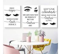 Ecyanlv Beauty Salon Wall Decor Eyelashes Guide Poster Makeup Wall Art Decor Esthetician Gift Canvas Print Lash Bundle Fashion Wall Art Modern Artwork for Teen Girls Room 12x16x3 inch No Frame