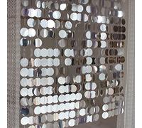 ECYC Ltd Sparkle Sequin Beaded Curtain Door String Curtains, PVC Sequin Bead Doorway Curtain Door Window Decor Room Divider Blind for Home Festivals Wedding Party Decorations (5 Strips, Silver)