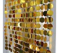ECYC Ltd Sparkle Sequin Beaded Curtain Door String Curtains, PVC Sequin Bead Doorway Curtain Door Window Decor Room Divider Blind for Home Festivals Wedding Party Decorations (5 Strips, Gold)