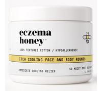 Eczema Honey Itch Cooling Face and Body Rounds for Sensitive Skin- Dermatologist Tested, Convenient Textured Cotton for Maximum Absorption with Colloidal Oatmeal Cruelty Free (50ct)