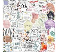 ECZOIL 52Pcs Christian Bible Verse Stickers, Inspirational Jesus Sticker for Adults Teens, Waterproof Vinyl Stickers for Scrapbooking Laptop Suitcase Journal Water Bottles-Christian