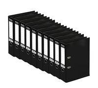 ED 10 x Pukka A4 Glossy 2-Ring Lever Arch File School Work Office 75mm Spine File Organiser (Black)