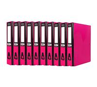 ED 10 x Pukka Foolscap A4 Glossy Box Files with Document Clip & Push Lock School Work Office 70mm Spine File Organiser (Pink)