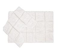 ED 2pc Bath Mat Set 100% Cotton Non-Slip Spray Pedestal & Floor Bathroom Rugs For Safe and Hygienic Bathroom [White]