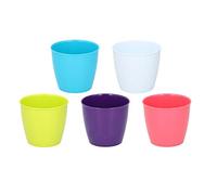 ED 5PCS Coloured Plastic Plant Flower Pots Planter Small 0.7L 11cm Colourful Plant Flower Pots Indoor Outdoor Garden Windowsill Multi Coloured Herb Seedling Nursery Pots