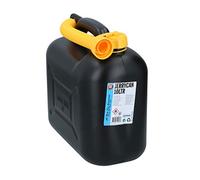 ED-CO Jerry Can Plastic Black Petrol Can Diesel Fuel Oil Canister With Pouring Spout, Plastic, Black (10L)