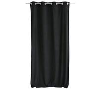 ED ENJOY HOME Calin Collection Velvet Curtain with Silver Eyelets, Black, Large Height, 140 x 260 cm, 100% Polyester, Oeko-Tex, Fabric