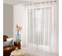 ED Enjoy Home - Curtain - Polyester - 140 x 240 cm - White - Telline Collection - Ready to Hang - Washable at 30 °C - For All Rooms - Bedding - Curtains