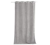 ED ENJOY HOME Thermal Blackout Curtain with Eyelets, Light Grey, 140 x 260 cm, 100% Polyester, Velour, Fleece Lining, Velvet Collection