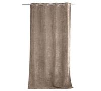 ED ENJOY HOME Thermal Blackout Curtain with Eyelets, Natural Beige, 140 x 260 cm, 100% Polyester, Velour, Fleece Lining, Velvet Collection