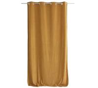 ED ENJOY HOME Velvet Curtain with Silver Eyelets Mustard Yellow 140 x 260 cm 100% Polyester Oeko-TEX Certified Fabric Calin Collection