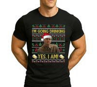 Ed Gein - I'm Going Drinking Yes, I Am! | Ugly Christmas Christmas Men's T-Shirt, black, M