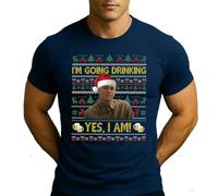 Ed Gein - I'm Going Drinking Yes, I Am! | Ugly Christmas Christmas Men's T-Shirt, navy blue, L