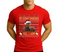 Ed Gein - I'm Going Drinking Yes, I Am! | Ugly Christmas Christmas Men's T-Shirt, red, L