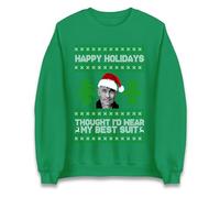 Ed Gein Thought I'd Wear My Best Suit Christmas Jumper, Xmas Festive Sweatshirt, Xmas Gift Top Kelly Green