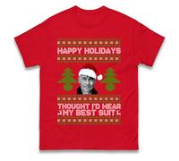 Ed Gein Thought I'd Wear My Best Suit Christmas T Shirt, Xmas Festive Tee Top, Xmas Gift Top Red