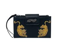 Ed Hard Women's Flap Wallet with Wrist Strap, Black Tiger, Classic