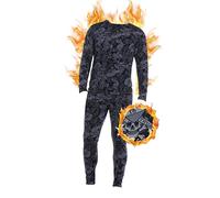 ED HARDY 2 Piece Mens Thermal Underwear Set Graphic Fleece Lined Long Underwear Mens Base Layer Shirt Long Johns, Spider, Medium