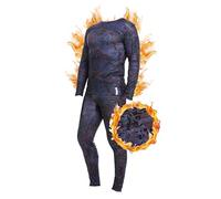 ED HARDY 2 Piece Mens Thermal Underwear Set Graphic Fleece Lined Long Underwear Mens Base Layer Shirt Long Johns, Rose, Medium