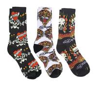 ED HARDY 3-Pairs Men's Tattoo Print Fashion Cushioned Crew Socks