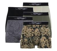 Ed Hardy 5 Pack Mens Cotton Breathable Boxers Underwear - Arjin Collection - XL - Assorted
