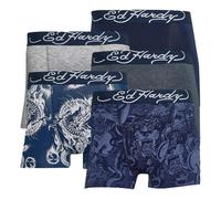 Ed Hardy - 5 Pack Mens Cotton Stretch Blue Boxers X-Large