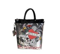 ED HARDY Black Tote Backpack Bag with LOVE KILLS SLOWLY Design