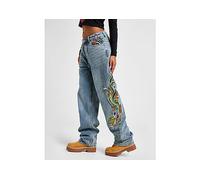 Ed Hardy Crawling Dragon Relaxed Jeans - Blue - Womens L