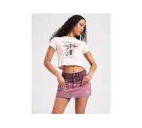Ed Hardy Cross Denim Mini Skirt - Pink - Womens M