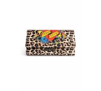 ED HARDY Eternal Love Leopard Trifold Wallet for Women, Faux Leather Snap Closure Clutch (Leopard -Eternal Love)