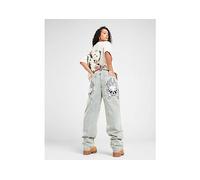 Ed Hardy Flaming Skull Relaxed Jeans - Blue - Womens L