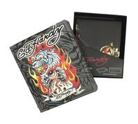 ED HARDY Gift Set Tattoo Print Bifold Wallet with Valet Tray, Multicolor, One Size, Panther/Black