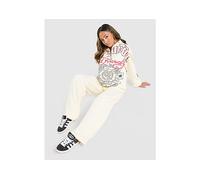 Ed Hardy Gothic Wide Leg Joggers - Cream - Womens S
