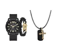 ED HARDY Men's 3 Pc. Black Watch Set with Necklace and Bracelet