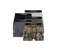 Ed Hardy Mens Arjin Five Pack Boxers Camo AOP/Black/Steel Grey AOP/Khaki/Stone XXL