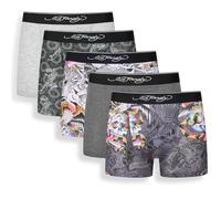 Ed Hardy Men's AYCEL Boxer Shorts Multipack, Assorted, Elasticated Logo Waistband, 5 Pack, Comfortable Men's Underwear, X Large