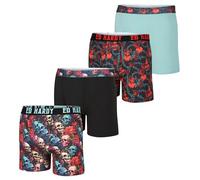 ED HARDY Mens Boxer Briefs 4 Pack, Soft Fabric Underwear, Pull On Closure, Machine Washable Comfortable Stretch Boxers, 4pk - Skulls, Hearts & Solids, L
