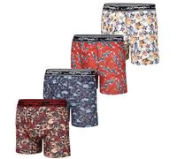 ED HARDY Mens Boxer Briefs 4 Pack, Soft Fabric Underwear, Pull On Closure, Machine Washable Comfortable Stretch Boxers, 4pk - Skulls & Eagels, L