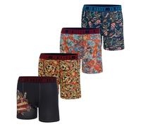 ED HARDY Mens Boxer Briefs 4 Pack, Soft Fabric Underwear, Pull On Closure, Machine Washable Comfortable Stretch Boxers, 4pk - Eagle, Tiger, Skull, Pierced Heart, M