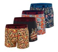 ED HARDY Mens Boxer Briefs 4 Pack, Soft Fabric Underwear, Pull On Closure, Machine Washable Comfortable Stretch Boxers