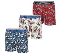 ED HARDY Mens Boxer Briefs Active Stretch Breathable Underwear, Comfortable Gym Boxer Briefs Multipack, 3pk - Shark, Flag, Eagle, M