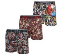 ED HARDY Mens Boxer Briefs Active Stretch Breathable Underwear, Comfortable Gym Boxer Briefs Multipack