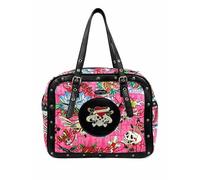 ED HARDY Satchel Shoulder Handbag Skull Heart Tattoo Print Top Handle Crossbody Purse 15x12 (Rebel Love Pink)