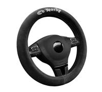ED HARDY Steering Wheel Cover, Black Soft Plush, Silver Diamond Graphic