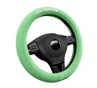 ED HARDY Steering Wheel Cover, Green Soft Plush, Silver Diamond Graphic