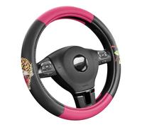 ED HARDY Tiger Print Steering Wheel Cover, Hot Pink Leather Universal Car Streeing Cover, Fits 14.5-15.5 Inch Steering Wheels, Anti-Slip Comfortable Grip, Durable Auto Interior for Cars, SUVs, Trucks