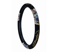 Ed Hardy 'Tiger' Steering Wheel Cover - Auto Expressions - Black Faux Leather - 14.5 inches