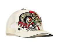 ED HARDY Trucker Hat, Dagger Snake Ivory, One size