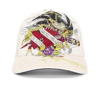 ED HARDY Trucker Hat, Rhinestone Pierced Eagle Ivory, One size